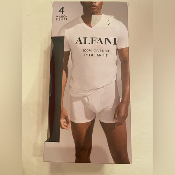 Alfani Men’s 4 Pack Black V-Neck Regular Fit T-Shirt Size XXL NWT - Picture 1 of 5